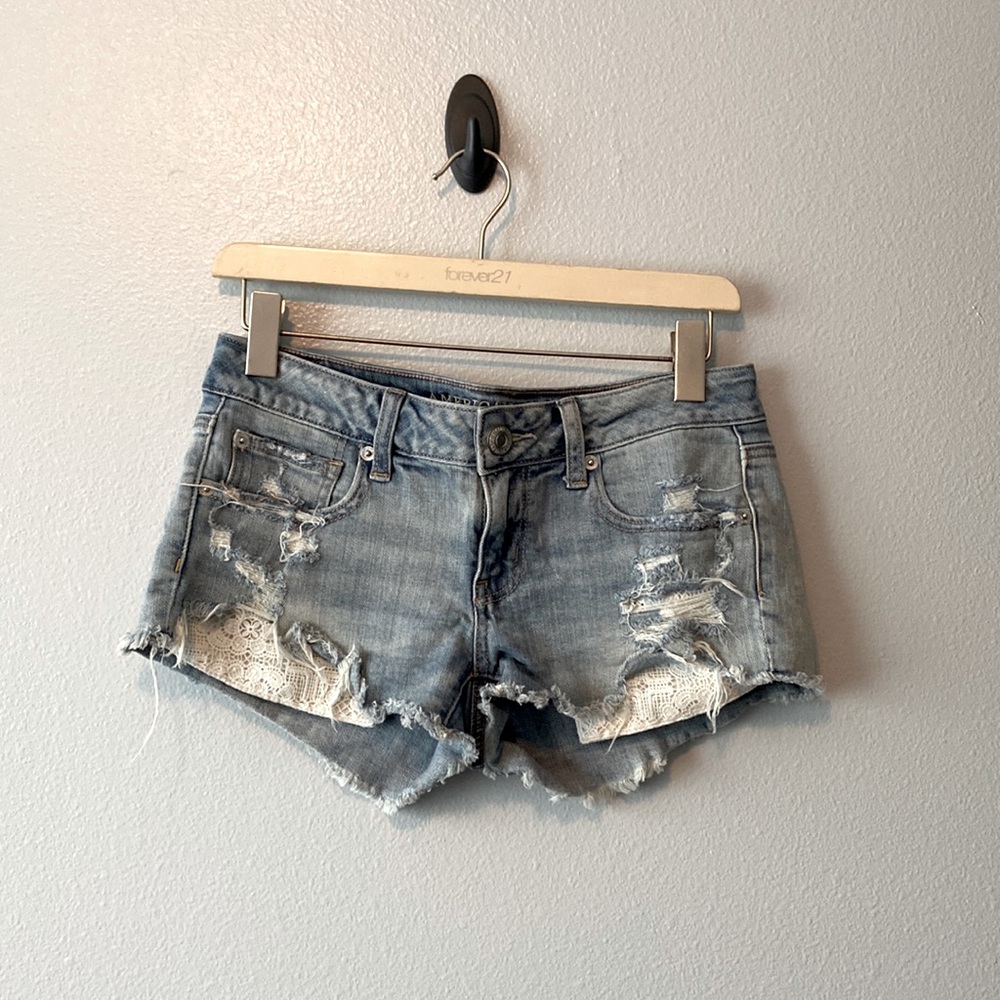 American Eagle Low Rise Shortie Jean Shorts